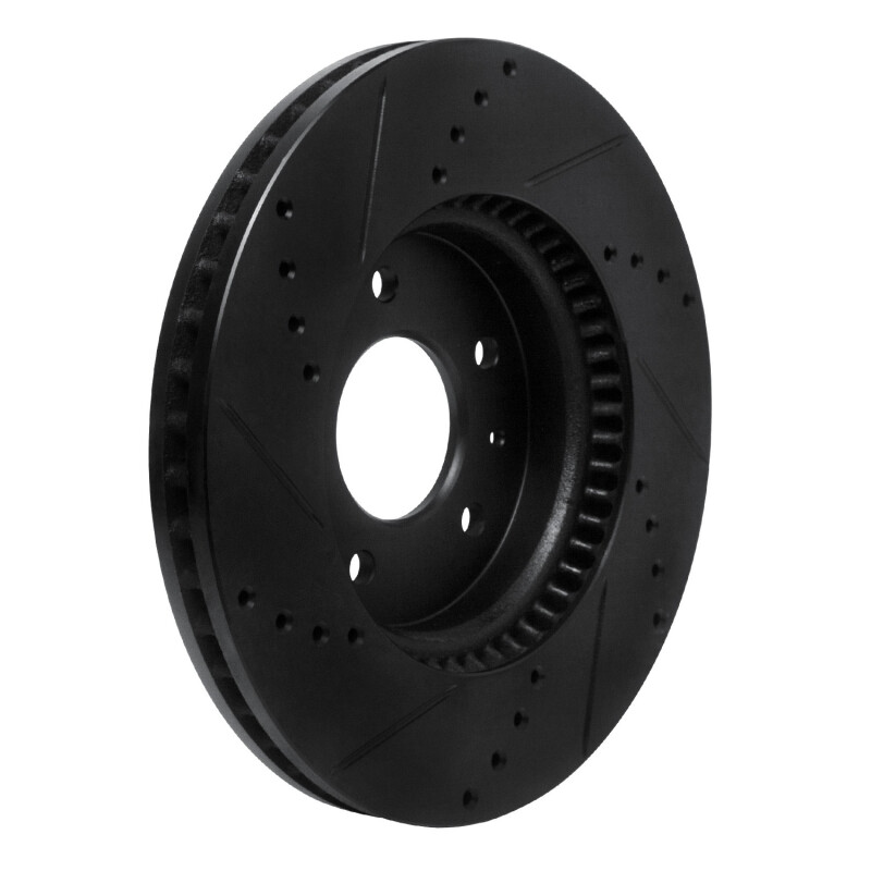 Chevrolet Equinox Brake Rotor (1) - Front Right - R1 Concepts - Drilled & Slotted - Black - `07-`15